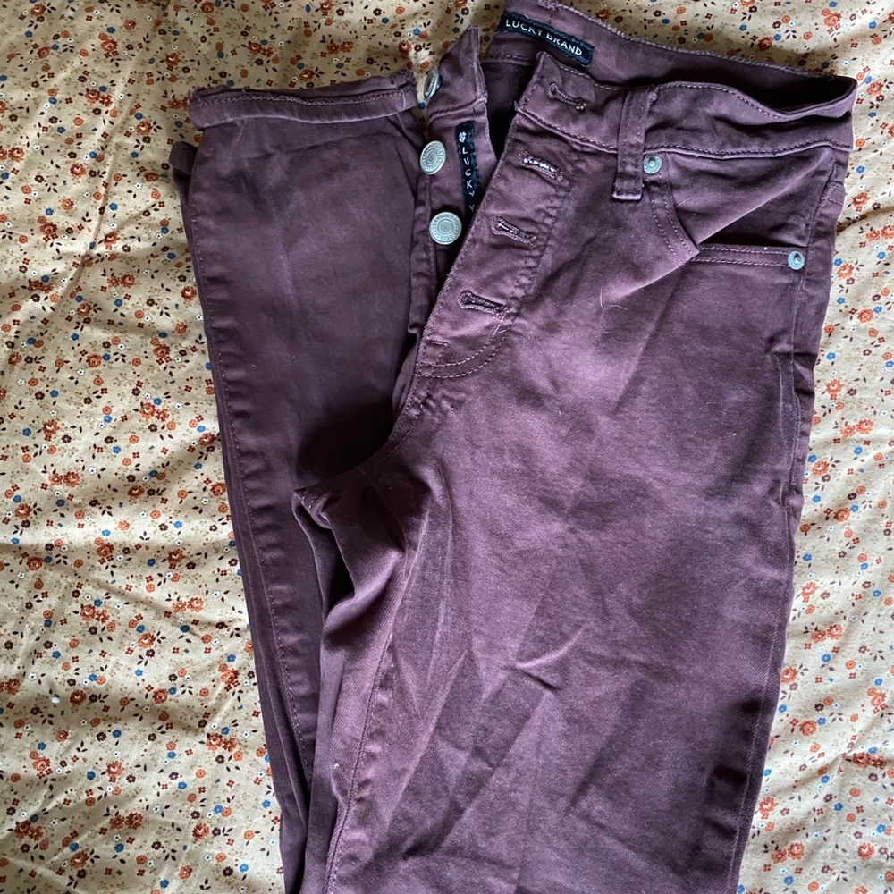 Plum colored high rise lucky jeans 4/27